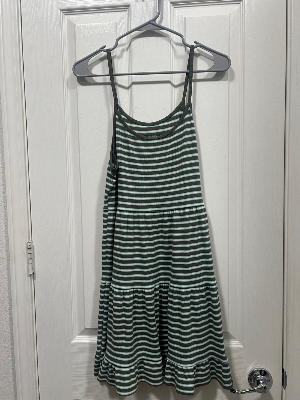 Wild fable Green and White Striped Midi Dress